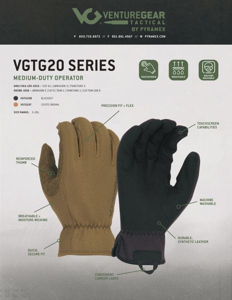Тактичні рукавиці Venture Gear Tactical VGTG20 Medium-Duty Operator, пісочні, розмір S (7) VGTG20TS фото