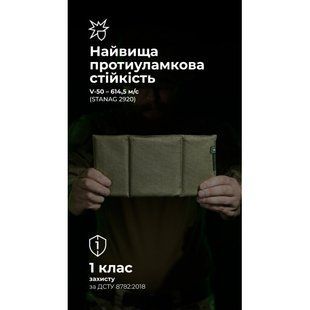 Балістичний пакет для підсумка під ПНБ (1 клас | 13,5&times;26 см | 180 г | Олива) ТМ Балістика 2510 фото